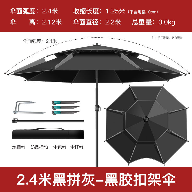 Reinforced Metal  Umbrella with Black Coating