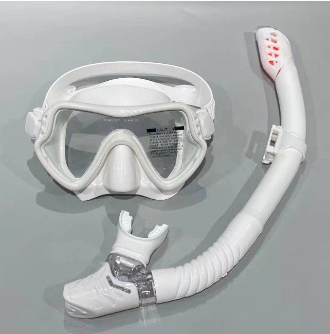 Adult Snorkeling Gear Set with Silicone Mask and Snorkel