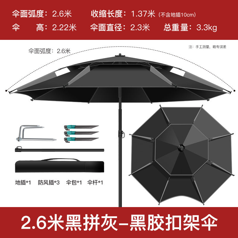 Reinforced Metal  Umbrella with Black Coating