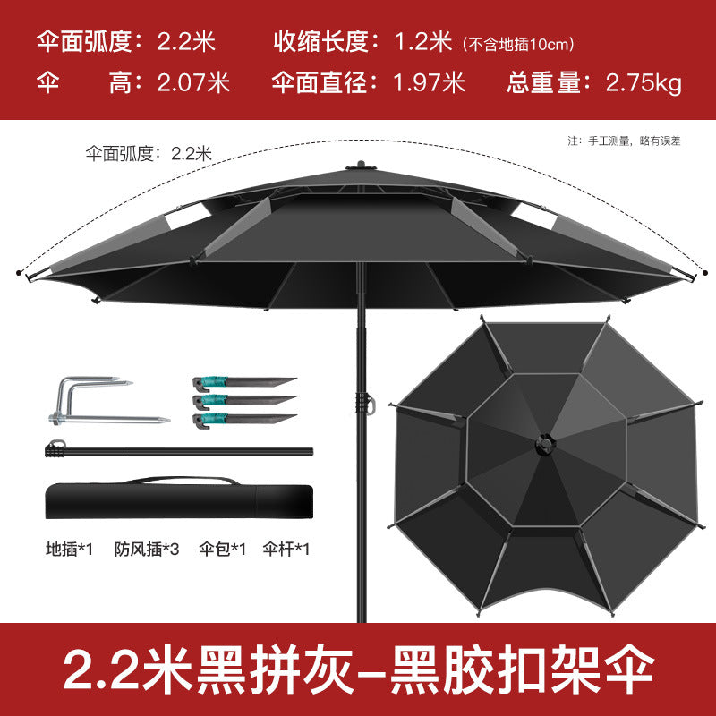 Reinforced Metal  Umbrella with Black Coating