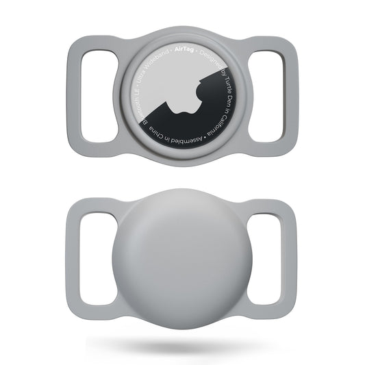 Turtle Den Airtag Dog Collar Holder | Waterproof Airtag Holder for Dog Collar | Pet Airtag Holder - Cat Dog Airtag Holder | Air Tag Dog Collar Airtag Holder - 2 Pack White