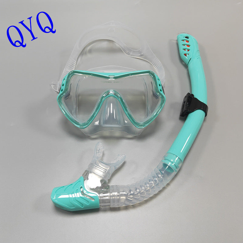 Adult Snorkeling Gear Set with Silicone Mask and Snorkel