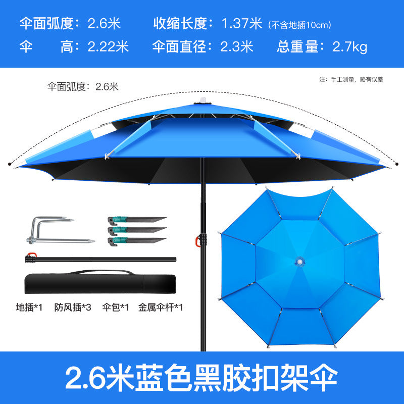Reinforced Metal  Umbrella with Black Coating